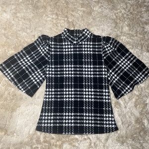 Plaid Mock Neck Shirt